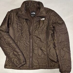 The North Face Brown Quilted Floral-Pattern Jacket